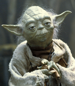 Puppet character Yoda, as depicted in The Empire Strikes Back.