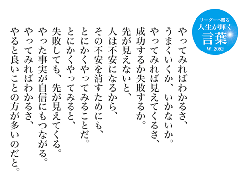 やってみればわかるさ、うまくいくか、いかないか。