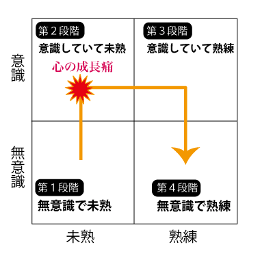 習慣・技法開発の４段階の概念図