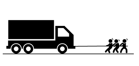 トラック牽引実験のイメージ
